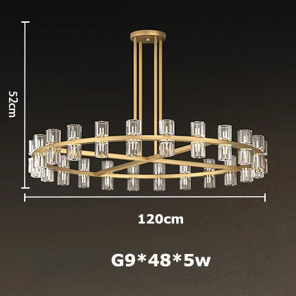DecorBites™ Crystal Black Gold Luxury LED Hanging Pendant Light for Living Room