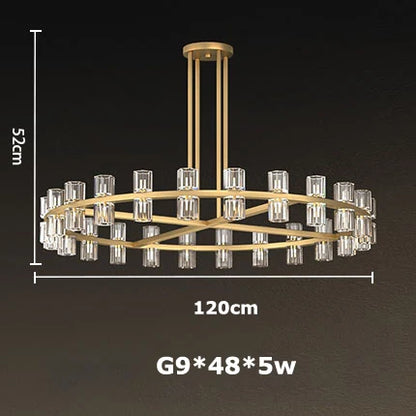 DecorBites™ Crystal Black Gold Luxury LED Hanging Pendant Light for Living Room