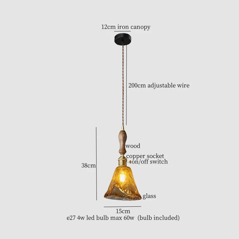 Decorbites™ LED Bernstein-Glas-Hängeleuchte – Amerikanischer Vintage-Stil für die Hausdekoration