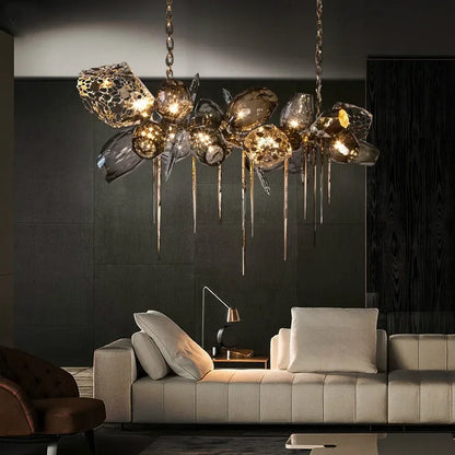 Decorbites™ Glas-Schirme LED-Kronleuchter Treppen Kunst Metall-Beleuchtung Luxus-Kette Hängelampe