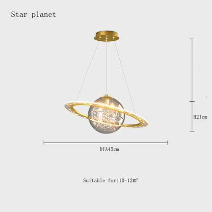 Decorbites™ LED-Acrylic-Planet-Hängeleuchte: Sternleuchter für Kinderzimmer, Wohnzimmer und Schlafzimmer