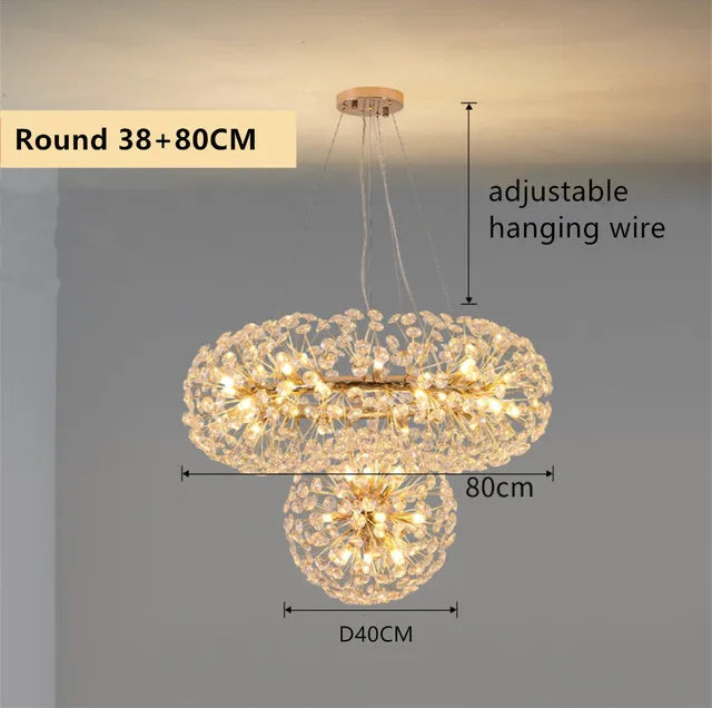 Decorbites™ Gold-Kristall-Leuchter: Luxuriöse LED-Hängeleuchte für Wohn- und Esszimmer