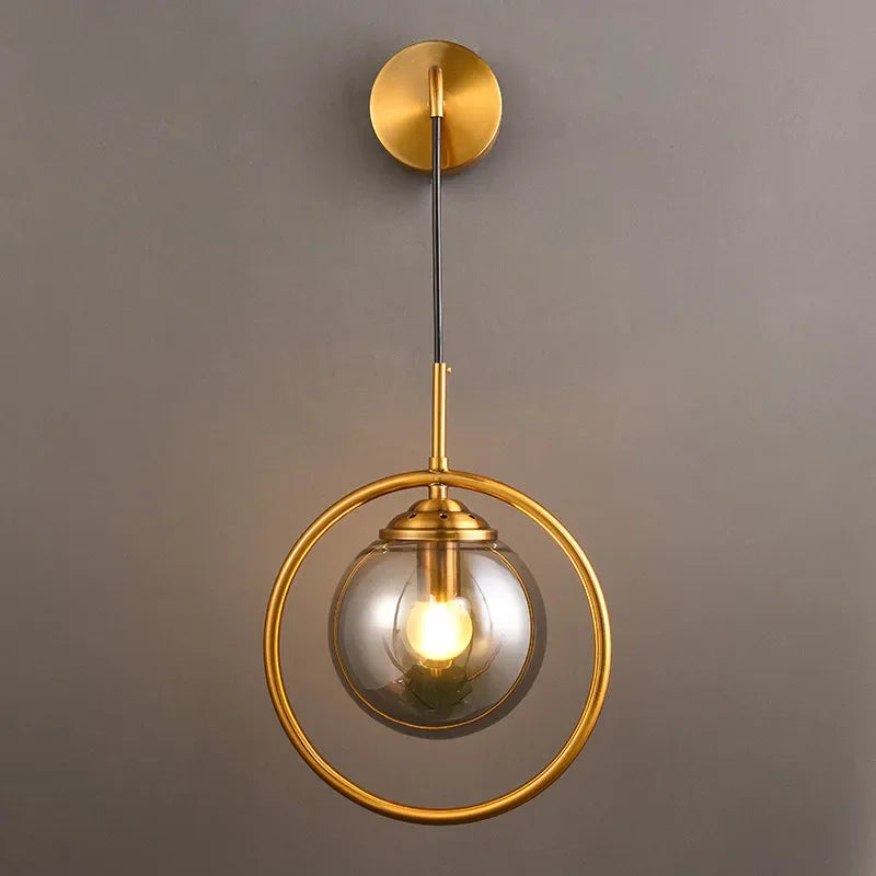 Decorbites™ Glas-Kugeln-Wandleuchte Goldenes Nachttischlampen-Armatur für die Hausdekoration