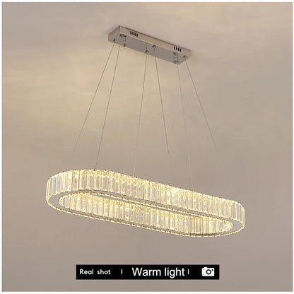 Decorbites™ Kristall-Oval-LED-Kronleuchter: Luxuriöse Leuchtarmatur für das Wohnzimmer – Modernes Design