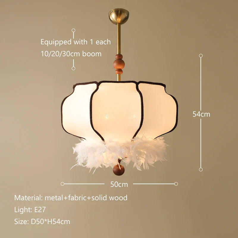 Decorbites™ Französisches Vintage-Stoff-Leuchter-Pendant-Lampe – LED-Hängeleuchte für Zuhause und Restaurant