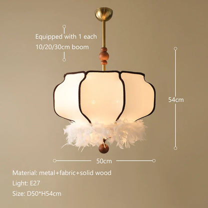 Decorbites™ Französisches Vintage-Stoff-Leuchter-Pendant-Lampe – LED-Hängeleuchte für Zuhause und Restaurant