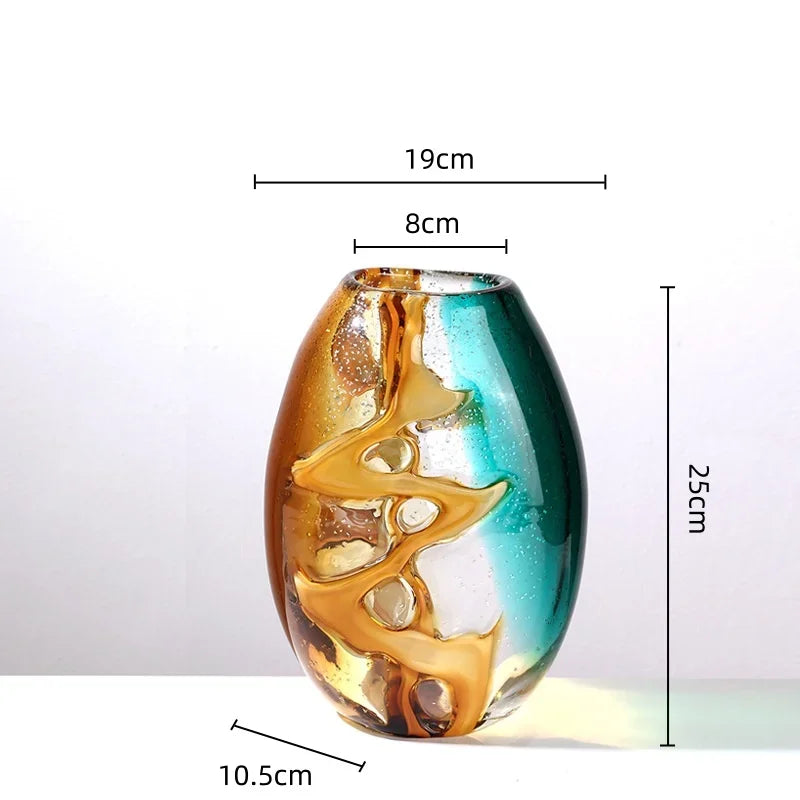 DecorBites™ Abstract Ripple Glass Vase - Home Decor Hydroponic Flower Vase