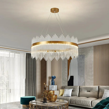Decorbites™ Kristallstab-Runde Kronleuchter: Modernes nordisches Licht für Wohnzimmer, Schlafzimmer, Esszimmer, Küche