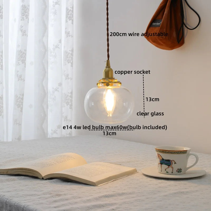 Decorbites™ Klar-Glas-LED-Kupfer-Hängelampe für moderne Heimdekoration.