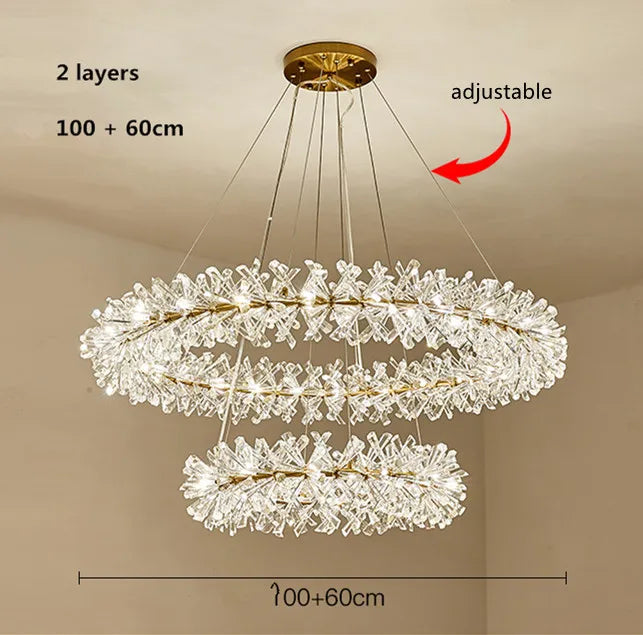 DecorBites™ Crystal Flower Chandelier: Nordic Luxury Lighting for Home Decor & Restaurant