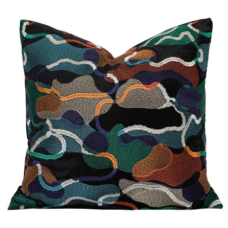 DecorBites™ Geometric Embroidery Abstract Cushion Covers 45x45cm, Modern Home Decor