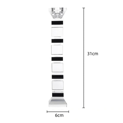 DecorBites™ Geometric Glass Candle Holder Block Design Home Decor Accessory