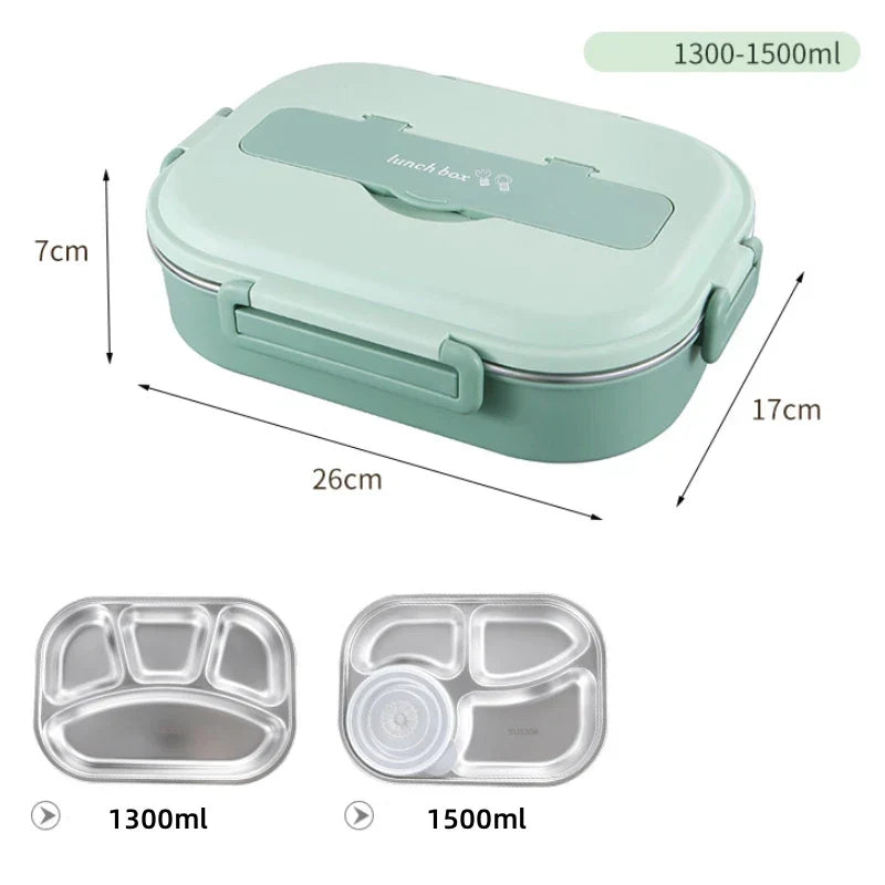 Decorbites™ Isolierter Bento-Mahlzeitbox-Set mit Besteck, tragbare Lebensmittelaufbewahrung