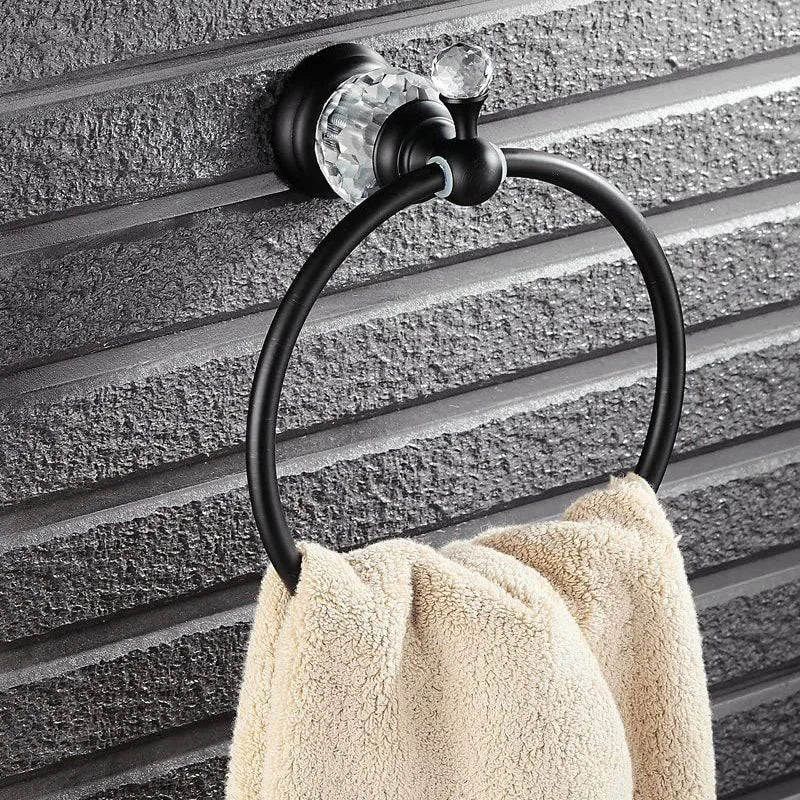 Decorbites™ Kristall-Handtuchhalter: Eleganter Chrom-Handtuchring für das klassische Badezimmer, Wandmontierter Halter