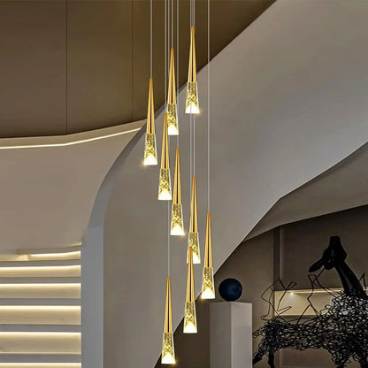 Modern Crystal Staircase Chandelier Pendant Light