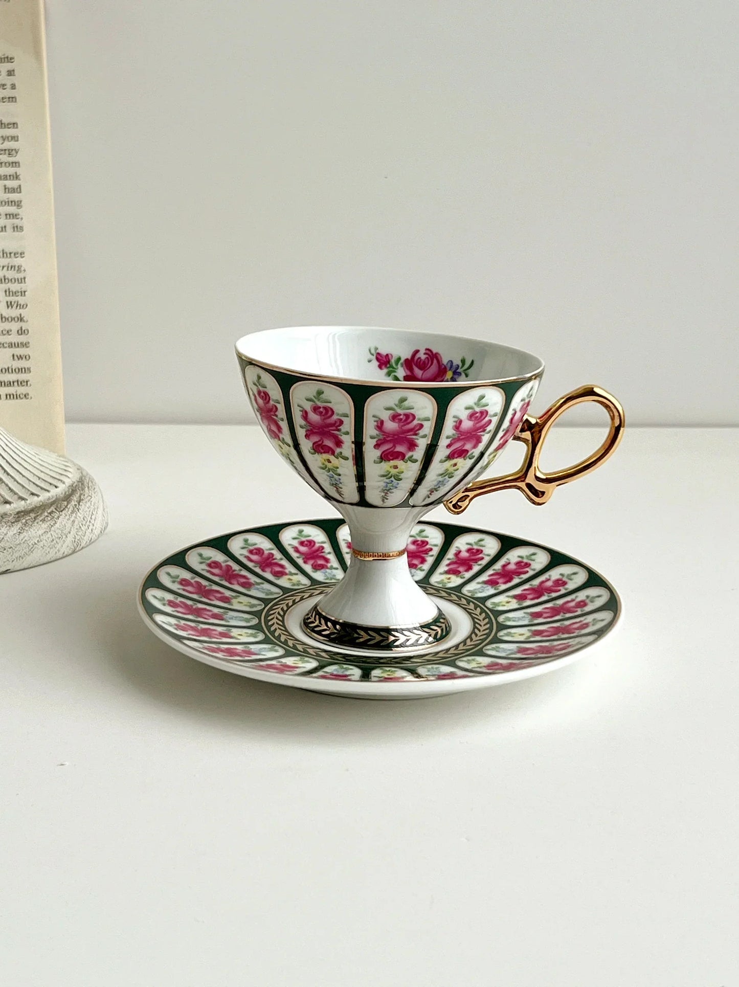 Decorbites™ Court Style Latte- & Cappuccino-Tassen-Set mit Untertasse, Teetassen-Set