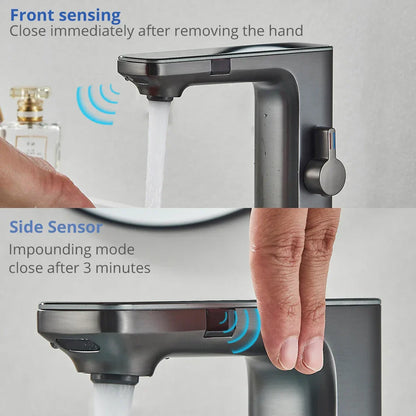 Decorbites™ LCD-Sensor-Waschbeckenarmatur Heiß-Kalt-Wasser-Mischbatterie Berührungsloser Waschtischhahn