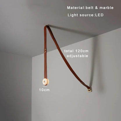 DecorBites™ Leather Marble Ceiling Pendant Lights - Adjustable Hanging Lamp for Dining Room & Bedroom