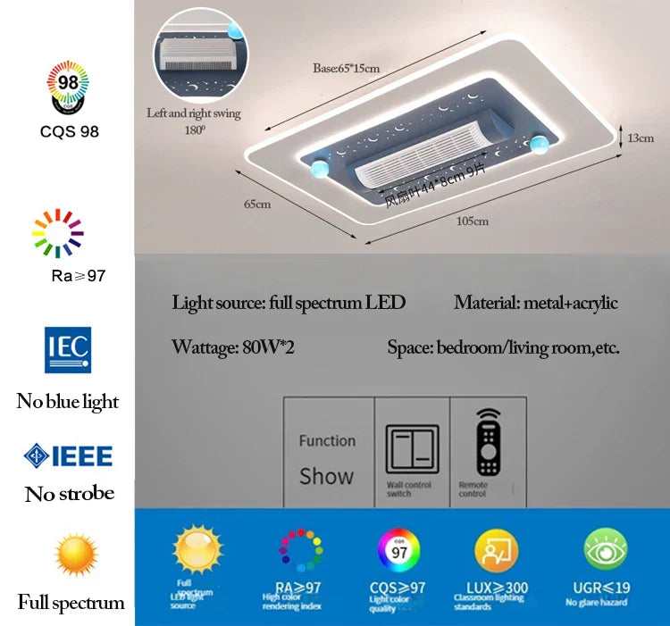 Dimmable Bladeless Ceiling Fan