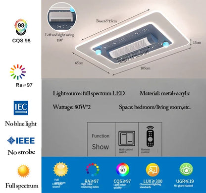 Decorbites™ LED-blattloser Deckenventilator mit Fernbedienung für modernes Wohnzimmer