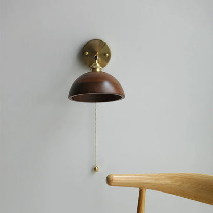 Decorbites™ LED Wandleuchte aus Walnussholz mit Zugschalter Moderner japanischer Stil Spiegelleuchte