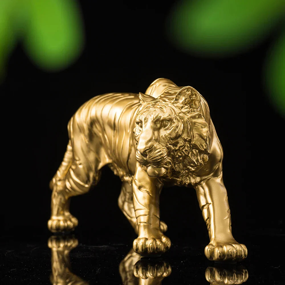 Decorbites™ Goldener Tiger Harz-Figuren für Heim- und Büro-Dekoration Miniatur-Ornamente & Sammlerstücke