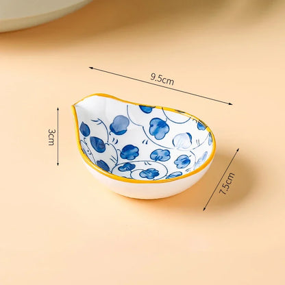 DecorBites™ Japanese Style Ceramic Sauce Plate Snack Dish Porcelain Tableware