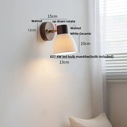 Decorbites™ LED-Wandleuchte Modern Nordisch Drehbare Leselampe Weiß Keramik Holz