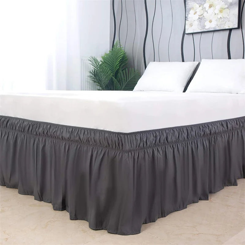 Decorbites™ Elastisches Bettrock - Weiches umlaufendes Rüschendesign - Verblassungsbeständige Einheitsfarbe