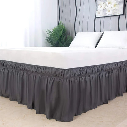 Decorbites™ Elastisches Bettrock - Weiches umlaufendes Rüschendesign - Verblassungsbeständige Einheitsfarbe