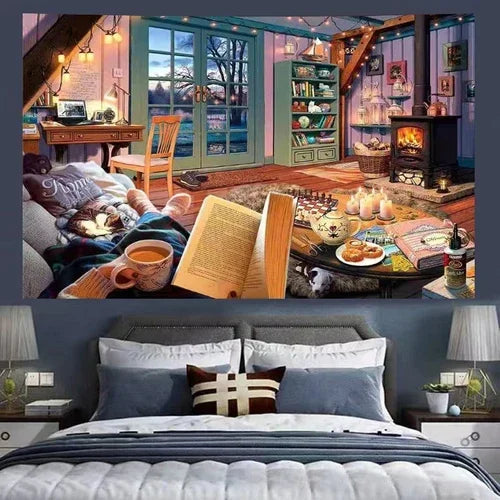 DecorBites™ Cozy Retro Cottage Wall Tapestry for Bedroom Decor Room Dorm Hanging Cloth