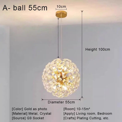 DecorBites™ Crystal LED Ceiling Pendant Chandelier for Home Decoration and Lighting