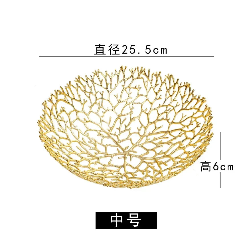 DecorBites™ Coral Shapes Metal Tray: Stylish Home Decor Organization Container