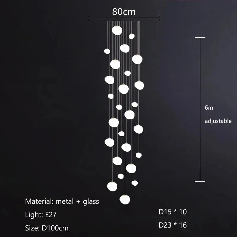 Decorbites™ Glas-Kugeln-LED-Hängeleuchten für die Einrichtung zu Hause, Wohn-/Esszimmer, Bar & Treppen