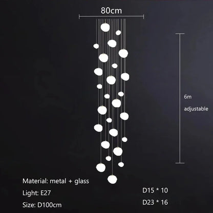 Decorbites™ Glas-Kugeln-LED-Hängeleuchten für die Einrichtung zu Hause, Wohn-/Esszimmer, Bar & Treppen