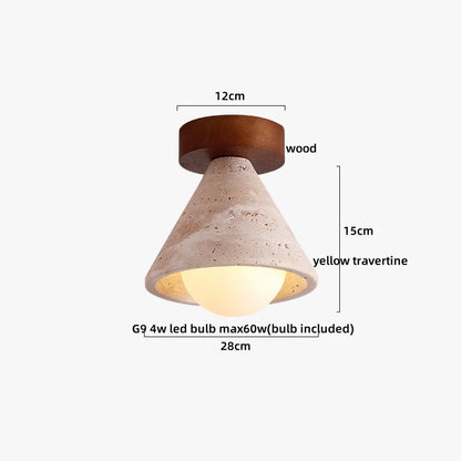 Decorbites™ LED Holz-Deckenleuchte: Natürlicher Gelber Travertin, Modernes Nordisches Design