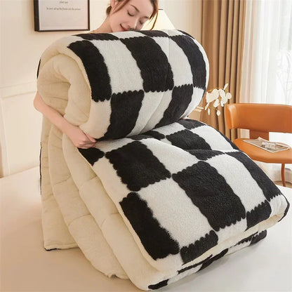 Decorbites™ Gemütliche Schachbrett-Winterdecke - Super dick & weich aus Kaschmir-Duvet-Bettdecke