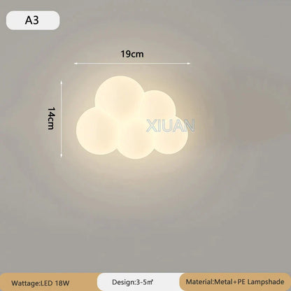 DecorBites™ Cloud Cartoon Wall Lamp for Nursery Room, Kids Bedroom, Cute Animal Sconce