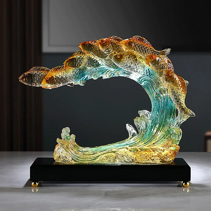 Decorbites™ Gradient Goldfisch-Harzskulptur - Heimdekoration