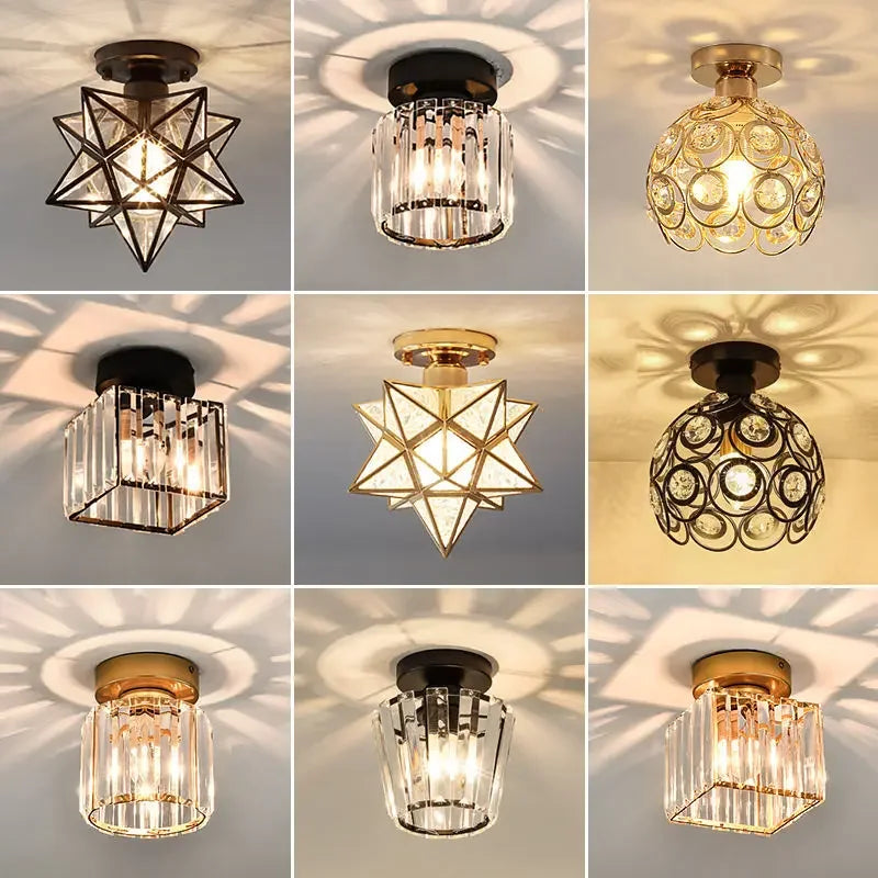 DecorBites™ Crystal Glass LED Chandelier for Modern Living, Study, and Aisle Lighting