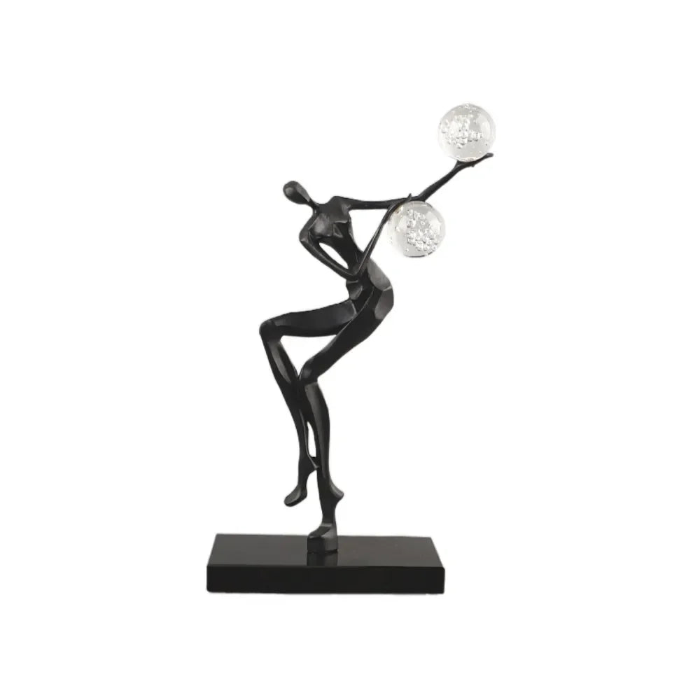 Decorbites™ Goldener Mann Tanzende Kristallkugel Akrobatik-Skulptur-Figur zur Heimdekoration