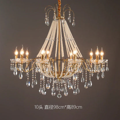 Decorbites™ Französischer Perlenkronleuchter, Elegantes Retro-Design für luxuriöse Wohnräume