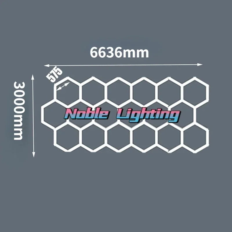 DecorBites™ Hexagon LED Ceiling Light for Barbershop and Garage Hair Salon