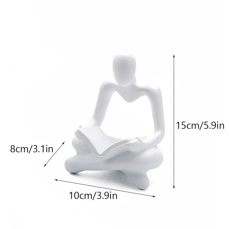 DecorBites™ Abstract Resin Book Figurines for Home Office Decor