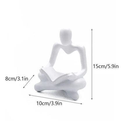 DecorBites™ Abstract Resin Book Figurines for Home Office Decor