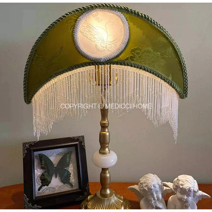 DecorBites™ Crescent Moon Lampshade with Tassels - Victorian Style Medieval Desk Light Cover