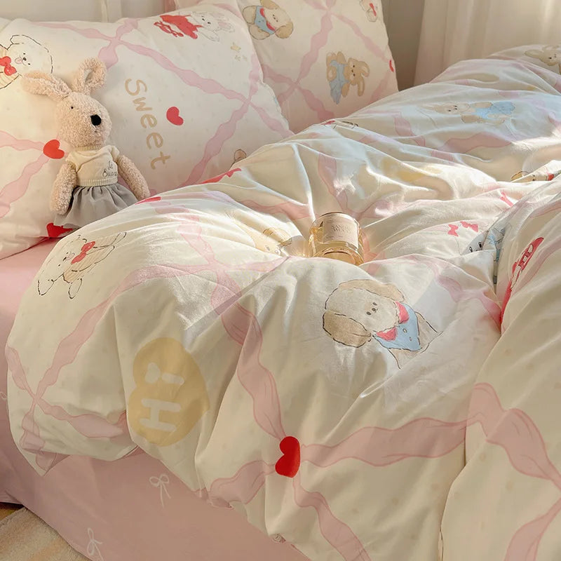 DecorBites™ Cotton Cartoon Printed Bedding Set for All Seasons