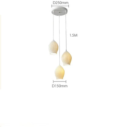 DecorBites™ Elegance Ribbed Ceramic Pendant Lights for Dining Island, Living Room