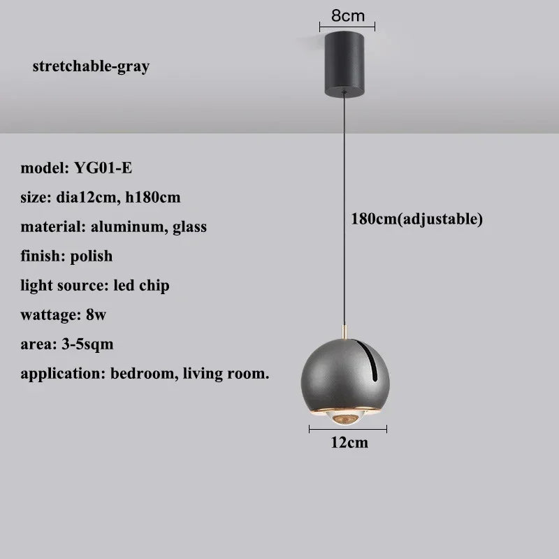 DecorBites™ Adjustable Angle LED Pendant Light: Modern Stretchable Chandelier for Home Decor