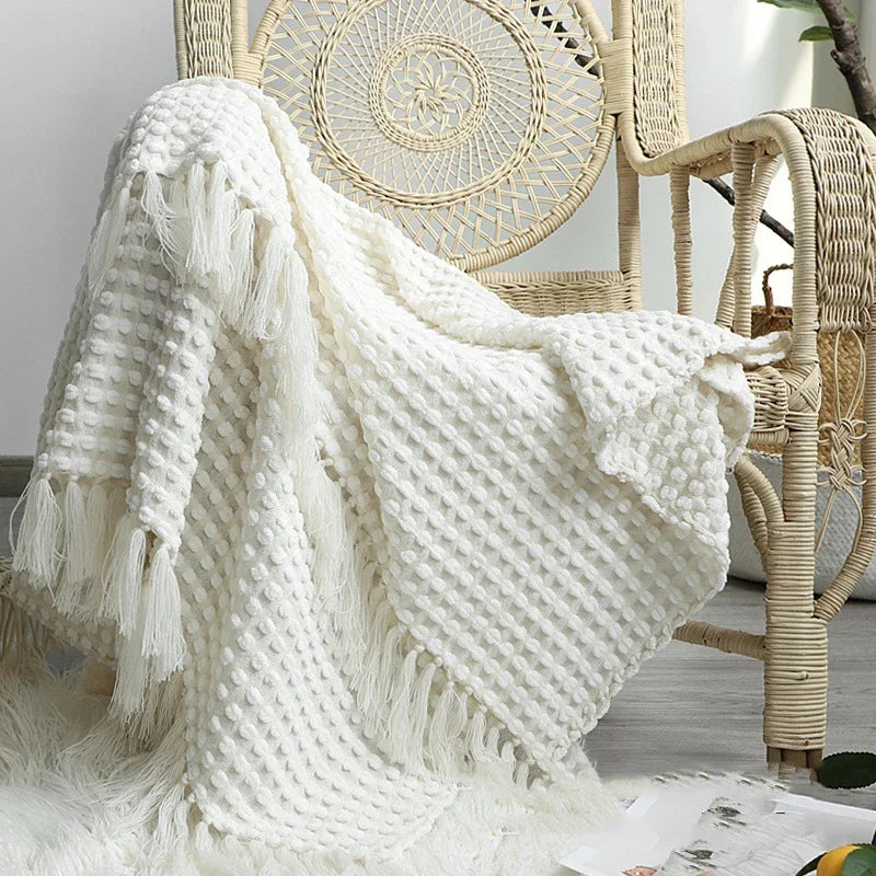 White Nordic Travel Blanket